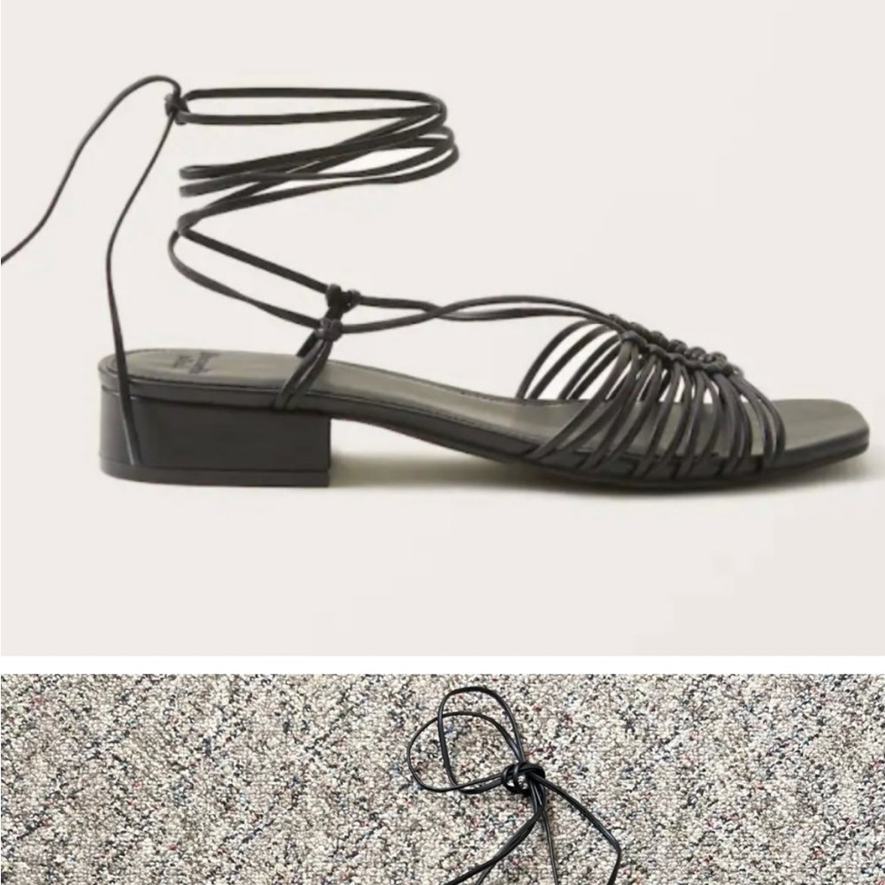Strappy Lace Up Block Heel Sandals